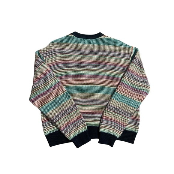 Teddy Fresh Striped Rainbow Pullover Knit Cotton Sweater Crew Neck Size S - Picture 6 of 11
